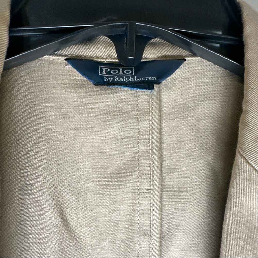 Polo Ralph Lauren Youth Boys XL  Blazer Jacket Sport Coat Cotton Tan Khaki - Picture 2 of 10